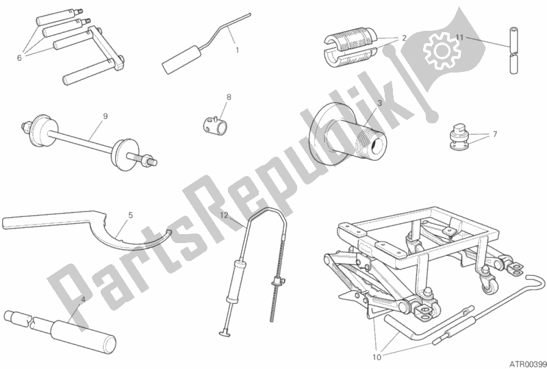 All parts for the Workshop Service Tools (frame) of the Ducati Diavel 1260 USA 2019